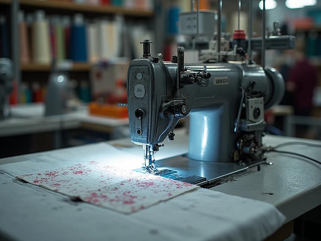 Ammattilaisen ompelukone työssä